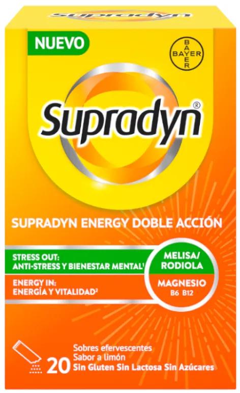 Supradyn Energy Double Action Saveur Citron 20 Sachets