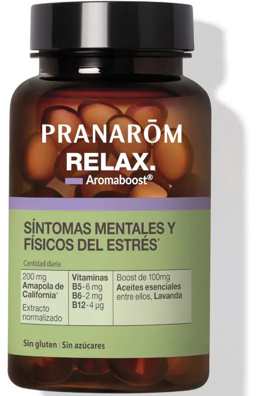 Pranarôm Aromaboost RELAX Mentale en fysieke symptomen van stress 60 capsules