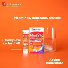 Forté Pharma MultiVit'4G Energie Multivitamines 2 mois 60 comprimés Effervescent