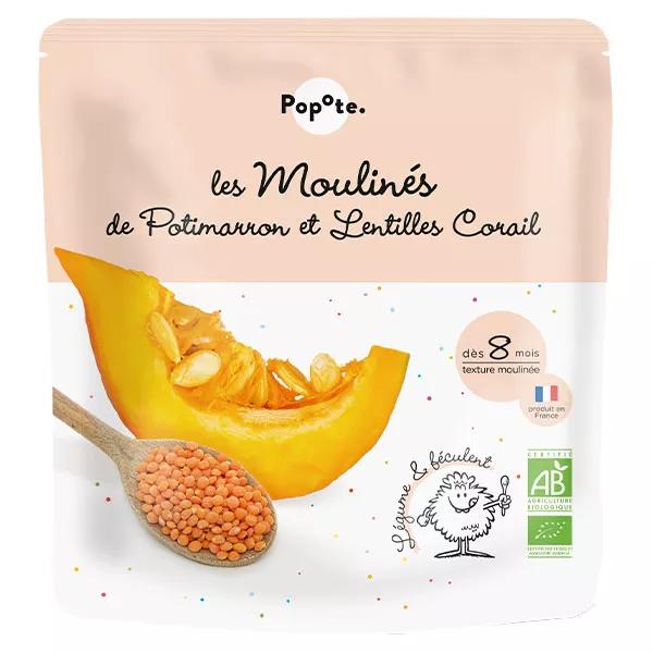 Popote les Moulinés Potimarron Lentejas Coral +8 meses Ecológico 180g
