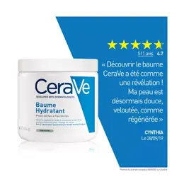 CeraVe Soins Baume Hydratant Visage et Corps Peaux Sèches à Très Sèches 454g