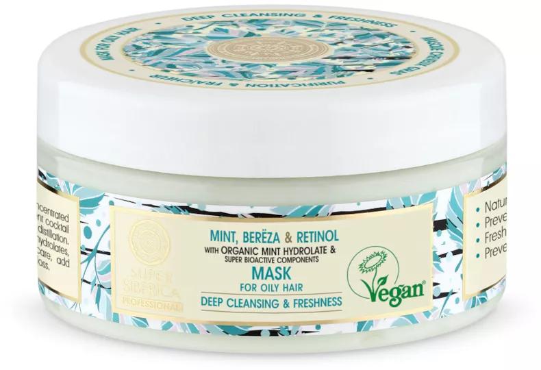 Natura Siberica masque capillaire menthe, bouleau et rétinol pour cheveux gras 300 ml