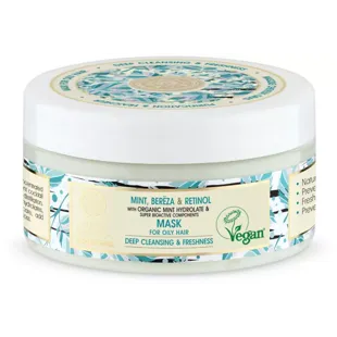 Natura Siberica Haarmaske mit Minze, Birke und Retinol für fettiges Haar 300 ml