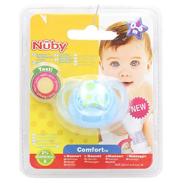 Nuby Sucette PP PRISM Silicone Orthodontique Verte 0-6 mois