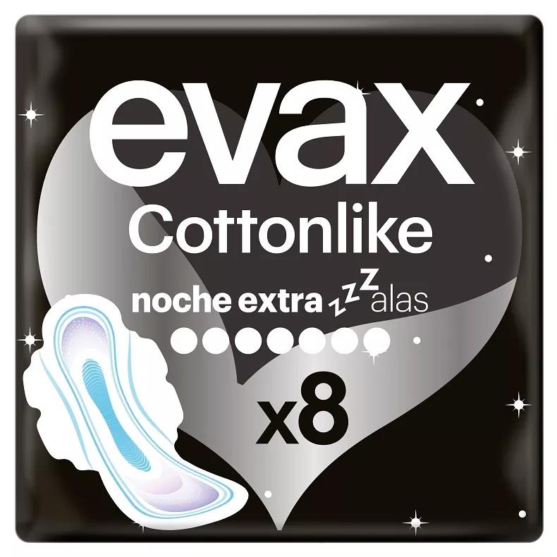 Evax Cottonlike Compresas Noche Extra Alas 8 uds