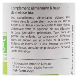 Nat & Form Bio Mélisse 200 gélules végétales