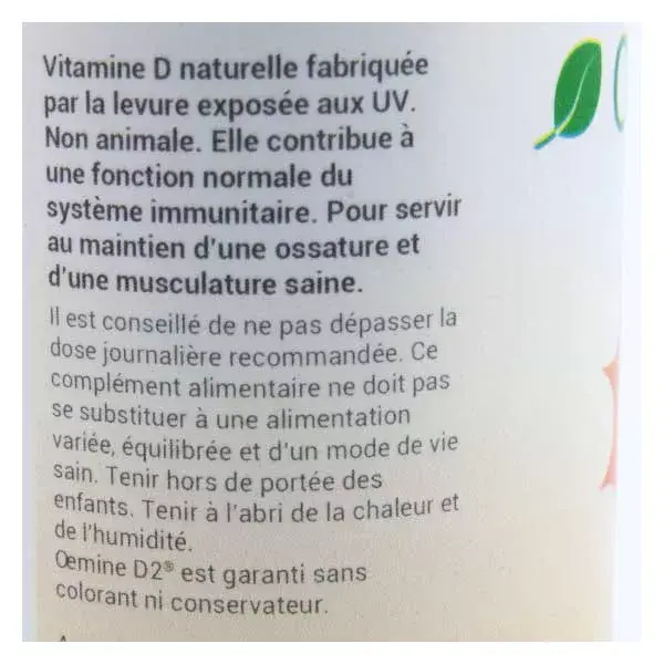 Oemine D2 Vegan Vitamin D 60 Capsules