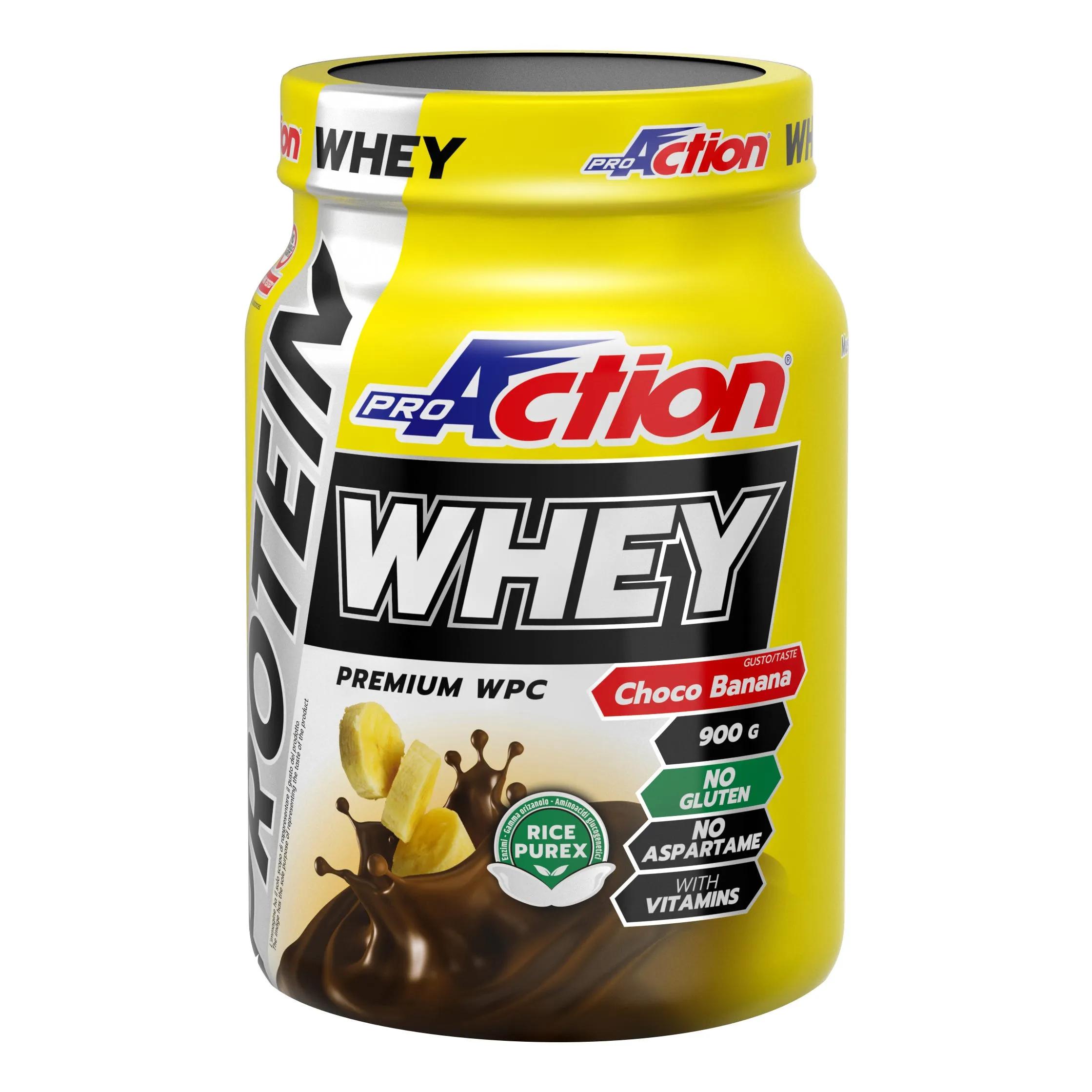 ProAction Protein Whey Choco Banana Integratore Proteico 900 g