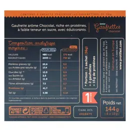 Protifast En-Cas Hyperprotéiné Gaufrettes Chocolat 8 unités