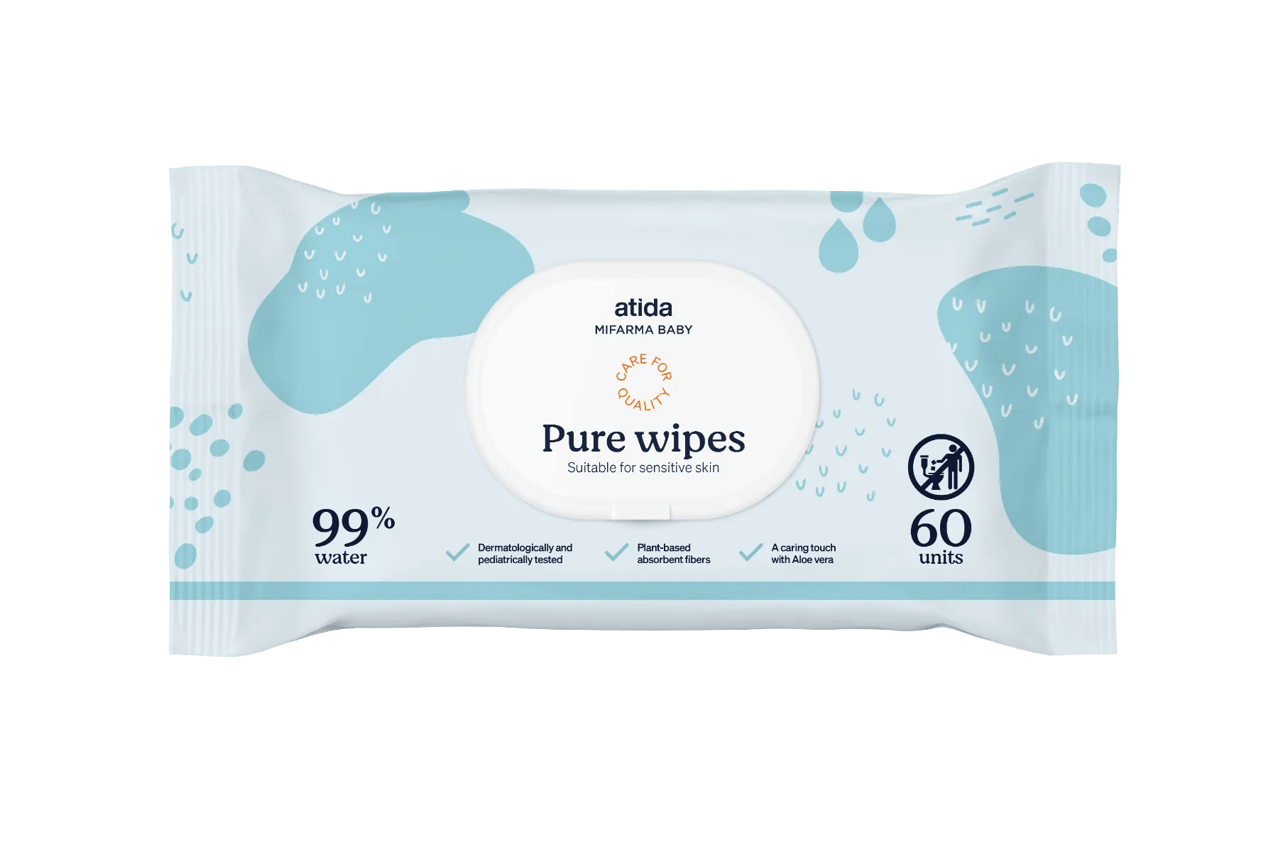 Atida Baby Salviettine Acqua Pure Wipes 60 Unità