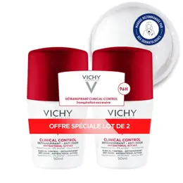 Vichy Déodorant Clinical Control 96h Bille 50ml Lot de 2 x 50ml