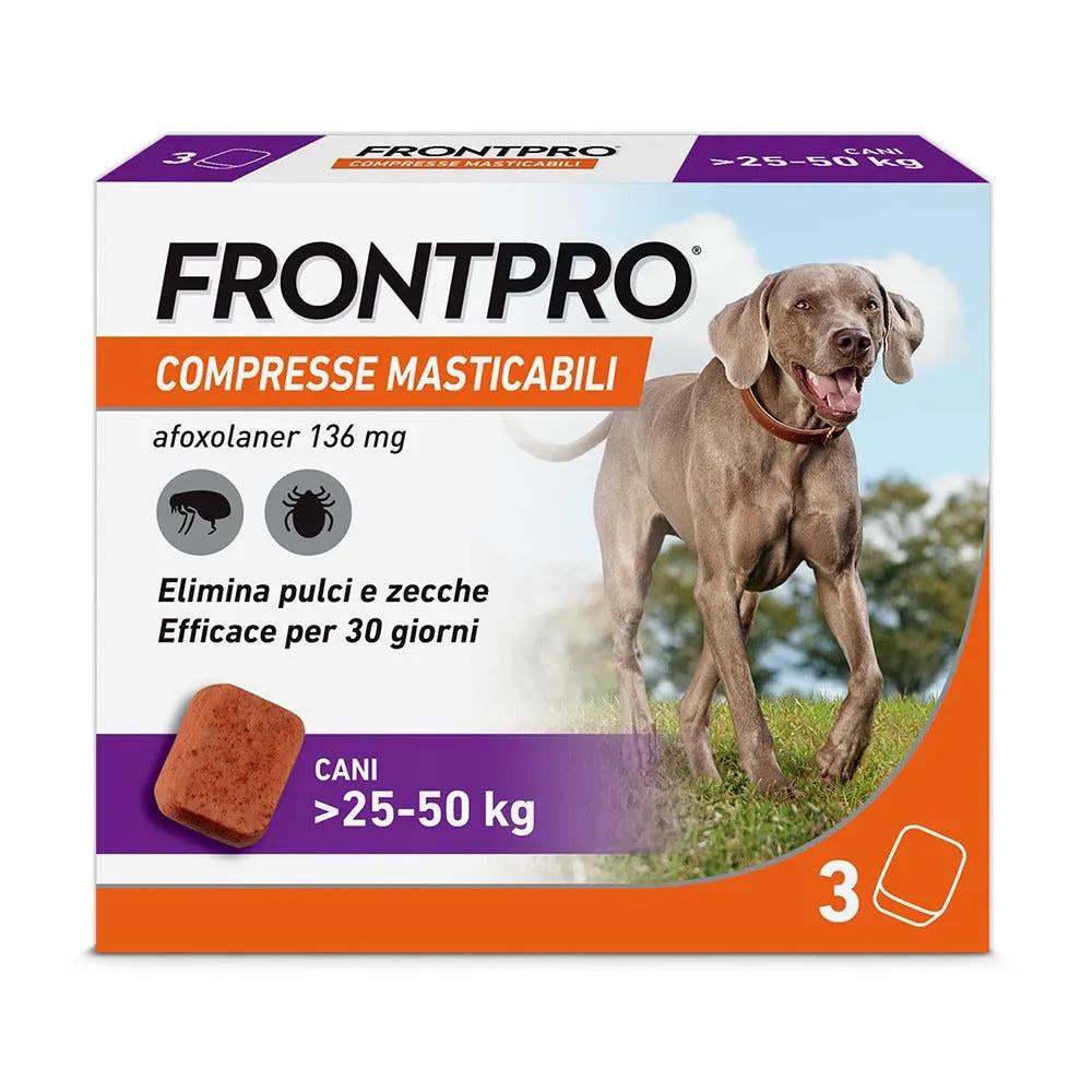 Frontpro Contro Pulci E Zecche Per Cani 25-50 Kg 3 Compresse Masticabili