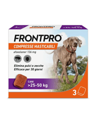 Frontpro Contro Pulci E Zecche Per Cani 25-50 Kg 3 Compresse Masticabili