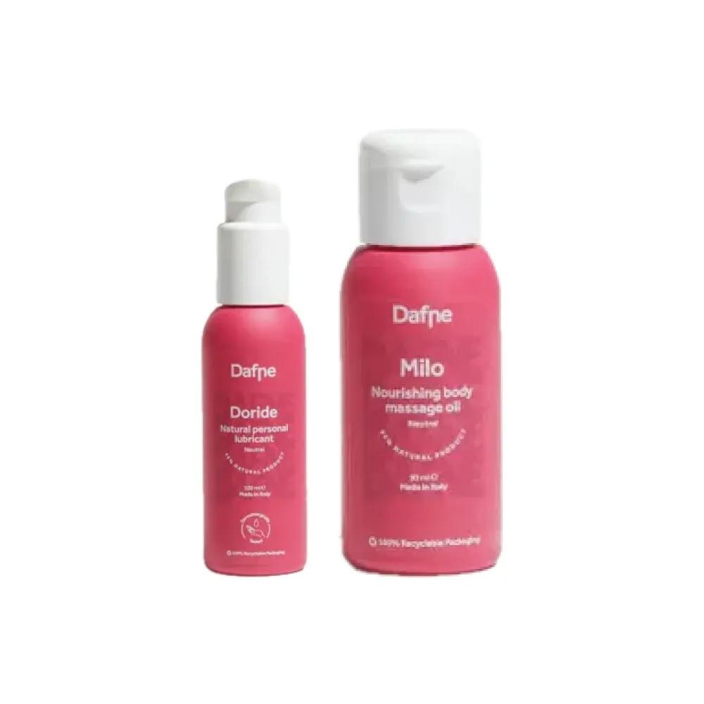 Dafne Doride Lubrificante Intimo Naturale Neutro 100 ml + Dafne Milo Olio Naturale Per Massaggio Corpo Neutro 200 ml