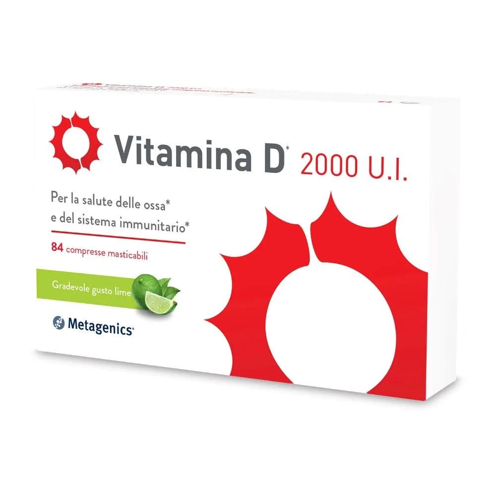 Vitamina D 2000 U.I. Integratore Sistema Immunitario E Ossa 84 Compresse Masticabili