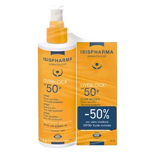 Spray Isispharma Uveblock SPF50+ 200 ml + Fluido Invisibile SPF50+ 40 ml