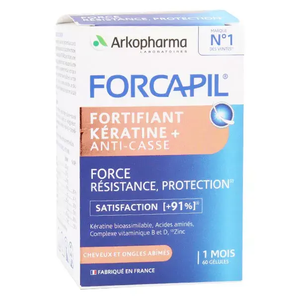 Arkopharma Forcapil Fortifiant Cheveux Kératine+ 60 gélules