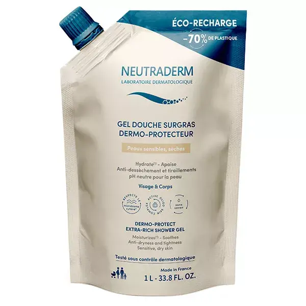 Neutraderm Gel Douche Surgras Dermo-Protecteur Éco-Recharge 1L