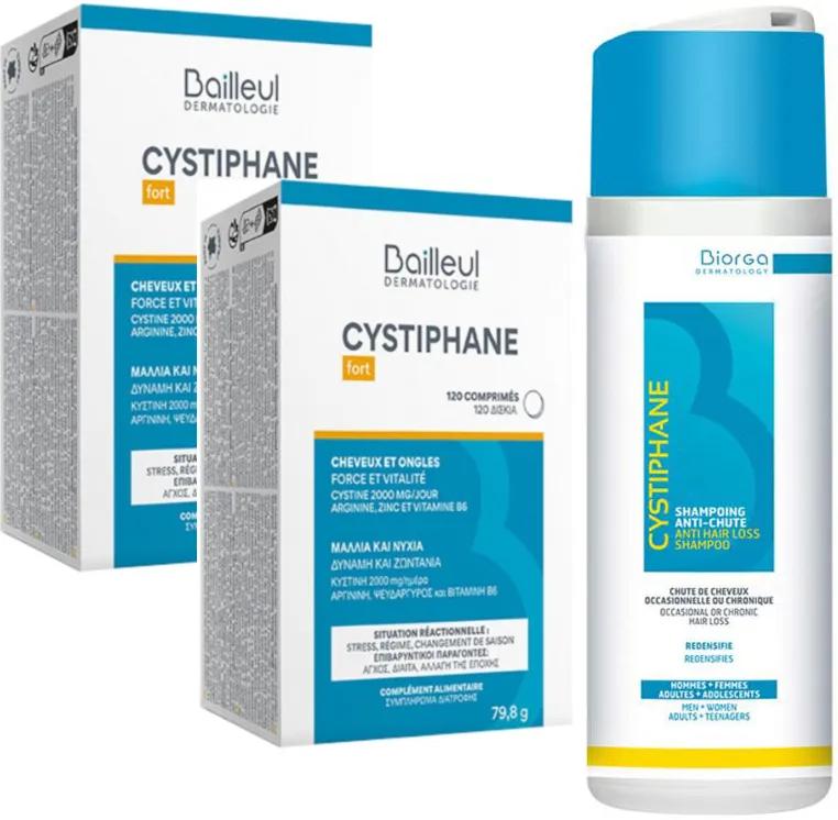 Cystiphane Fort 2x120 Tabletten + Anti-Haarausfall-Shampoo 200 ml