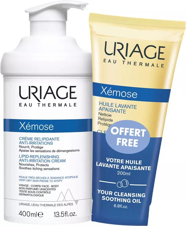 Uriage Xemose Universal Emollient Creme 400ml + Xemose Huile 200ml