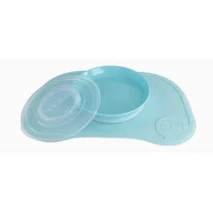 Twistshake Click-Mat Plate with Lid and Non-Stick Mat Blue