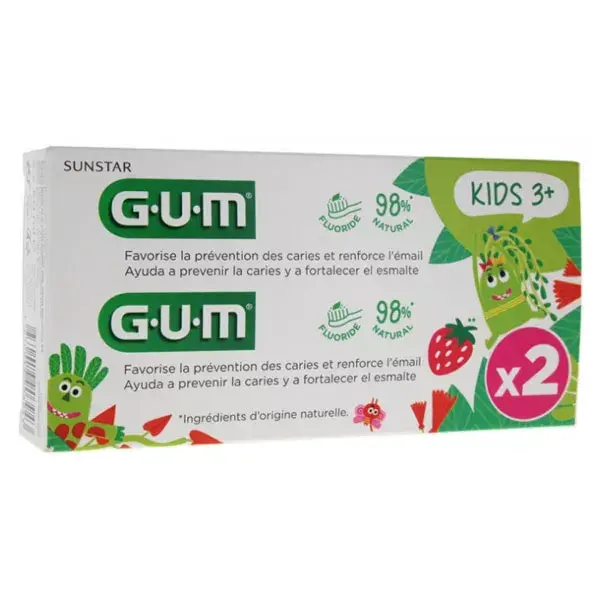 Gum Dentifrice Kids +3ans Lot de 2 x 50ml