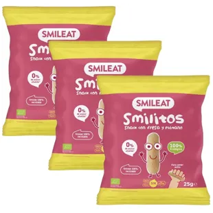 Smileat Strawberry and Banana Smiles ECO +8m 3x25 gr
