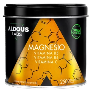 Aldous Labs Magnésio com Vitamina C, B5 e B6 200 Cápsulas