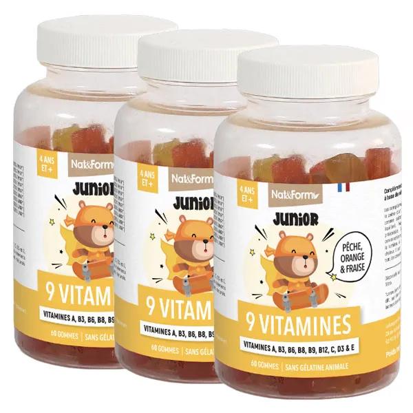 Nat&Form Junior 9 Vitaminas Pack de 3 x 60 gomitas | Parafarmacia Online