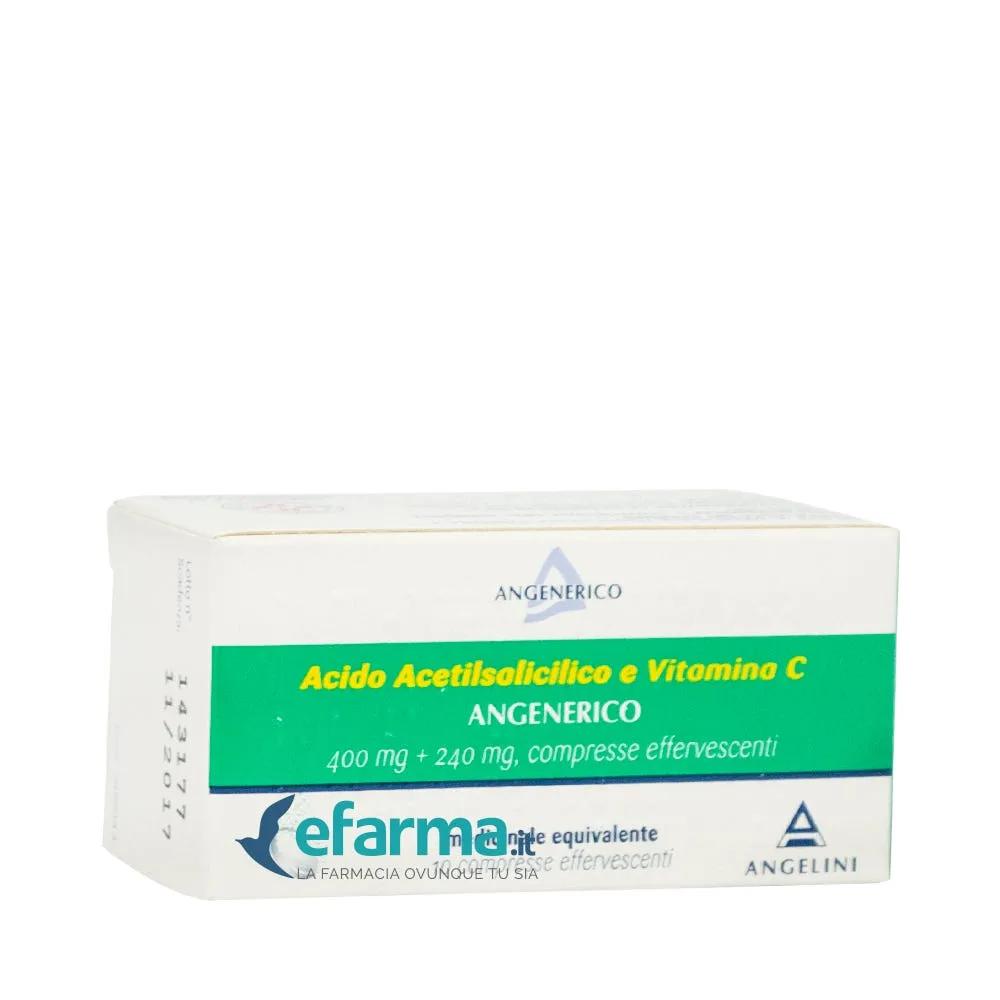 Acido Acetilsalicilico e Vitamina C Angenerico 10 Compresse Effervescenti