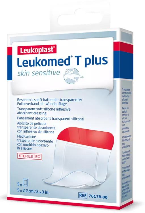 Leukomed T Plus Peau Sensible 5 cm x 7,2 cm 5 unités