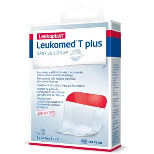 Leukomed T Plus Pele Sensível 5 cm x 7,2 cm 5 unidades
