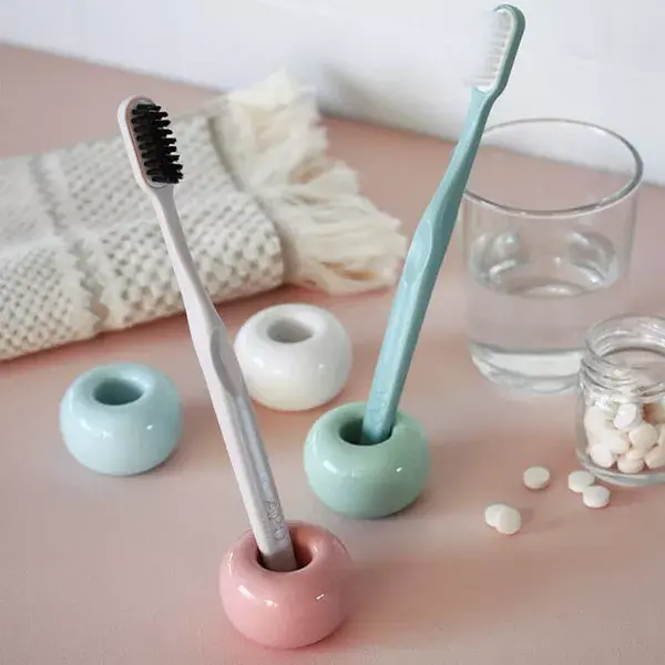 APO Accessories Ceramic Toothbrush Holder Pink