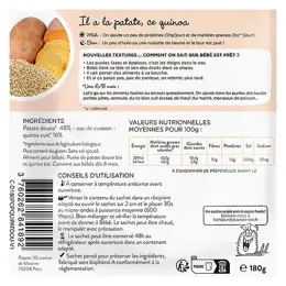 Popote les Moulinés Patate Douce Quinoa +8 mois Bio 180g