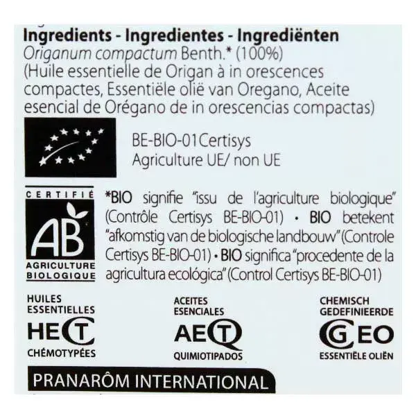 Pranarm aceite esencial orgnico organo de inflorescencias compactas 10ml