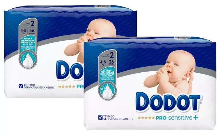 Dodot Pro Sensitive T2 Diapers (4-8 Kg) 2x36 Units