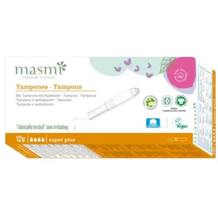 Masmi Tampons with Biodegradable Applicator Carton Super Plus 12 units