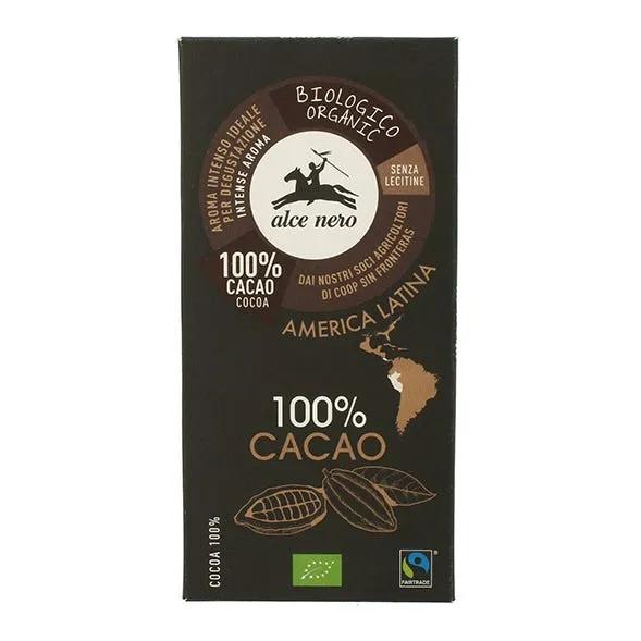 Alce Nero Tavoletta di Cioccolato 100% Cacao Biologico 50 g