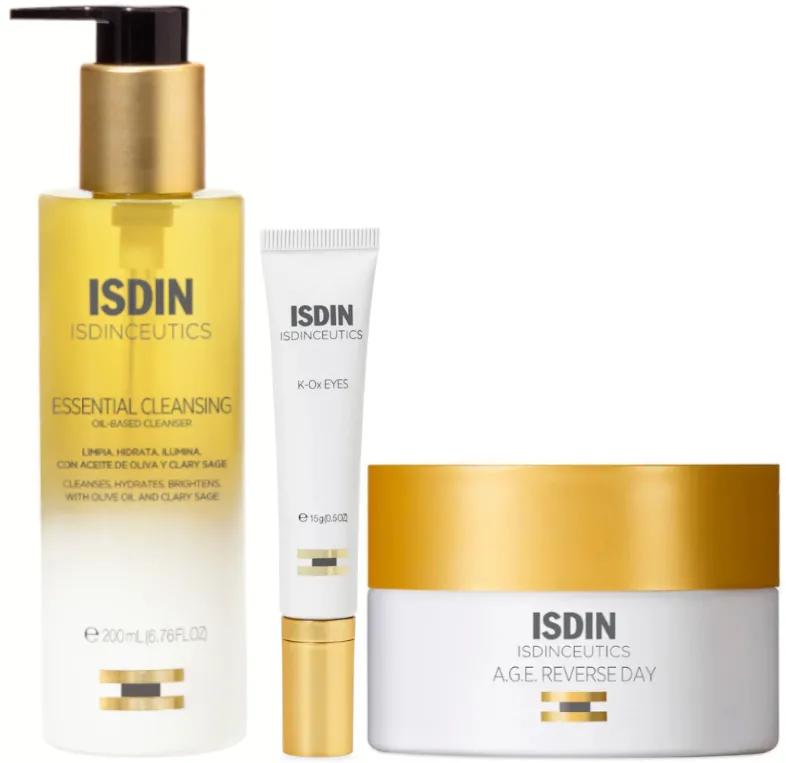 Isdin Huile Nettoyante 200 ml + K-OX Eyes Contour des Yeux 15 ml + Crème Age Reverse 51,5 gr