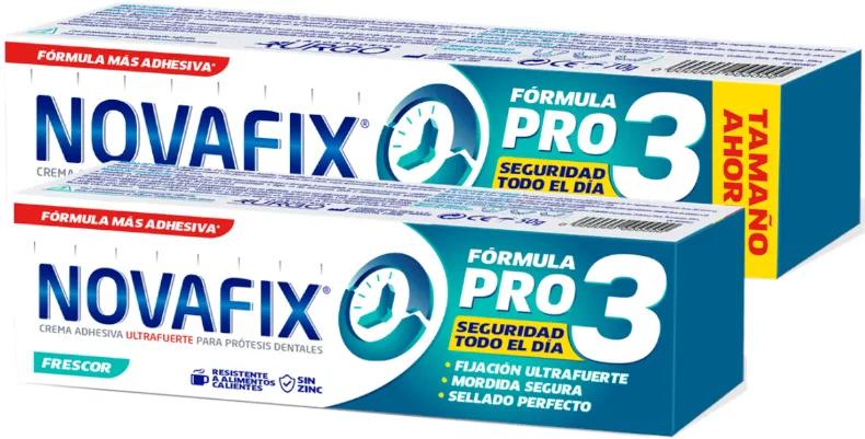 Novafix Pro3 Crème Adhésive Fraîcheur Prothèse Dentaire 70 gr + 50 gr OFFERTS