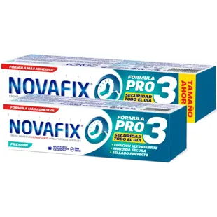 Novafix Pro3 Crème Adhésive Fraîcheur Prothèse Dentaire 70 gr + 50 gr OFFERTS