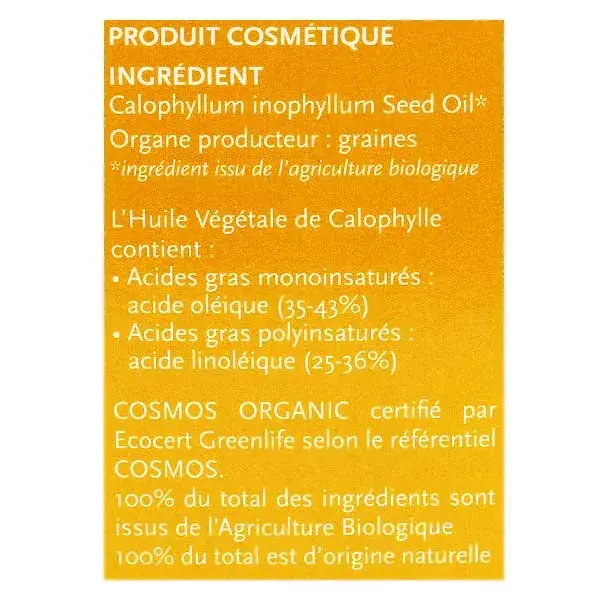 Phytosun Arôms Huile Végétale de Calophylle Bio Nourrit et Adoucit la Peau 50ml
