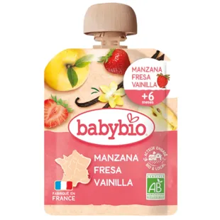 Babybio Pouch Apple, Strawberry and Vanilla +6m 90 gr