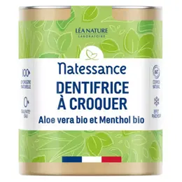 Natessance Naturel Dentrifice à Croquer Aloe Vera et Menthol Bio 80 comprimés