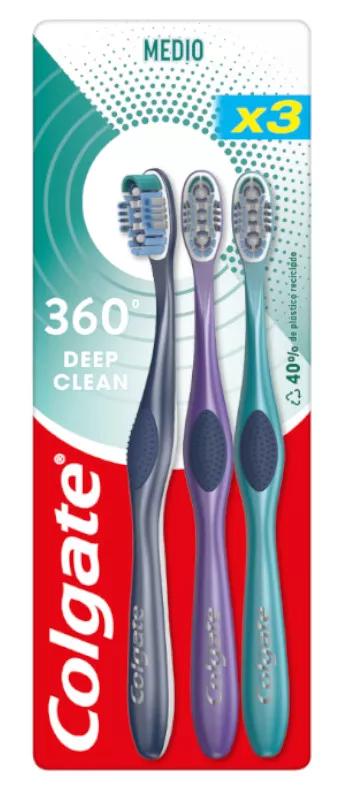 Colgate 360º Medium Borstelpakket 2+1 Gratis