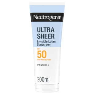 Neutrogena Ultra Sheer Invisible Sunscreen Lotion SPF50 200 ml