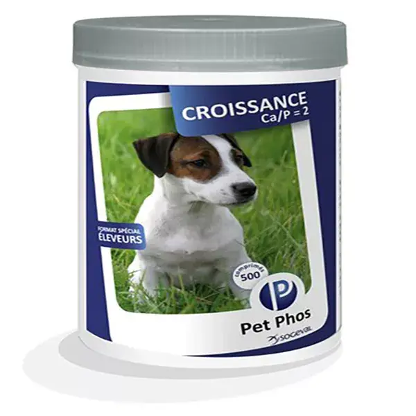 Pet Phos Croissance CA/P2 Chien 500 unités 