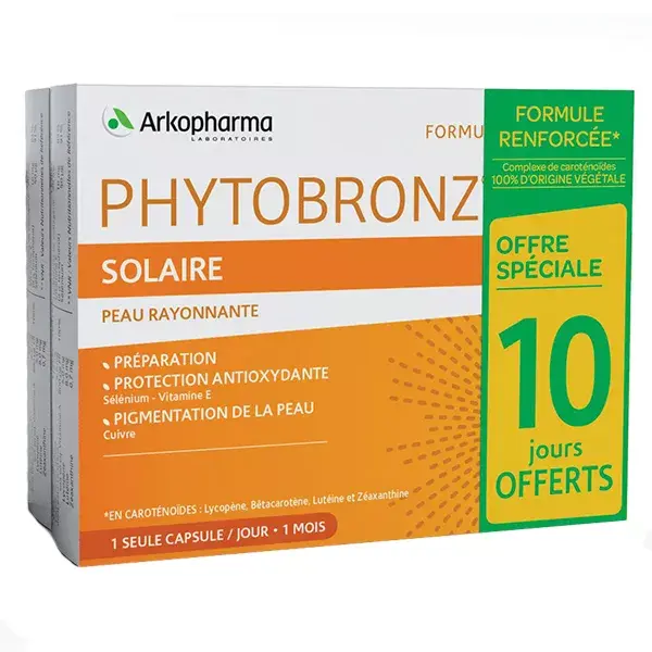 Arkopharma Phytobronz Préparateur Solaire 2 x 30 capsules Huiles Végétales