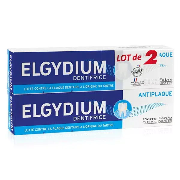 Elgydium Anti-Plaque Toothpaste Pack of 2 x 75ml