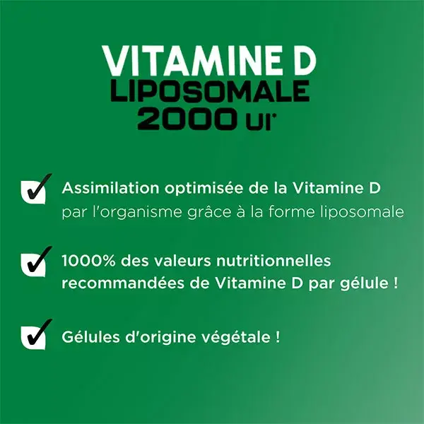 Forté Pharma Vitamine D Liposomale 2000 UI Immunité Os 30 gélules végétales